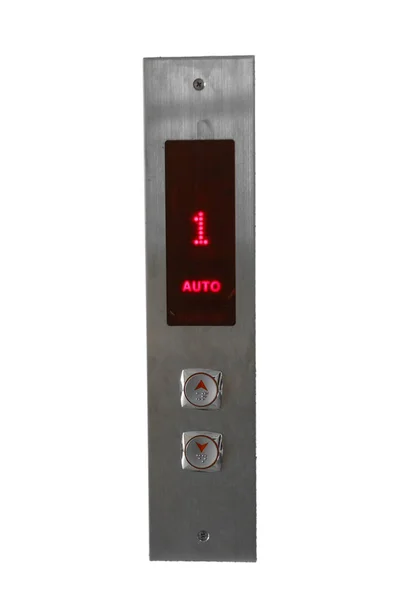 Asansör Düğmeleri Beyaz Izole Arkaplan — Stok fotoğraf