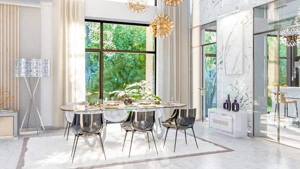 living room interior 3d illustration