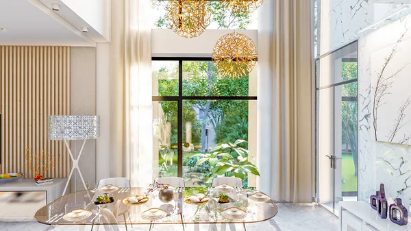 living room interior 3d illustration