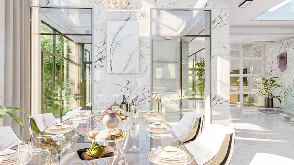 living room interior 3d illustration