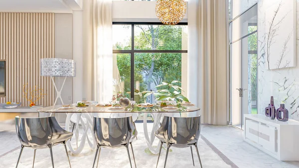 living room interior 3d illustration