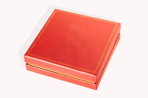 Caixa quadrada vermelha isolada — Fotografia de Stock