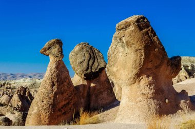 Peyzaj doğal kaya oluşumu hayal veya Devrent Vadisi, Kapadokya Göreme, Türkiye.