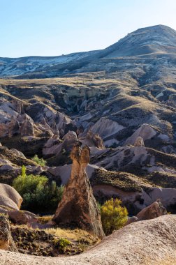 Peyzaj doğal kaya oluşumu hayal veya Devrent Vadisi, Kapadokya Göreme, Türkiye.
