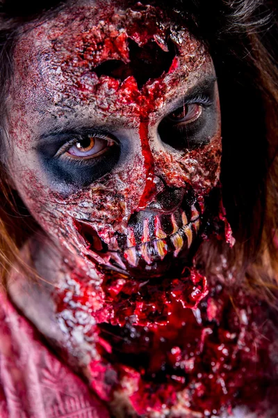 Zombie girl closeup — Stock fotografie