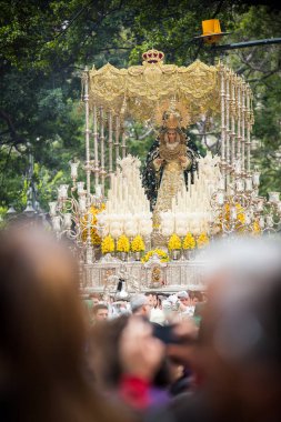 Malaga, İspanya kutsal hafta. Maria Santisima del Amparo.