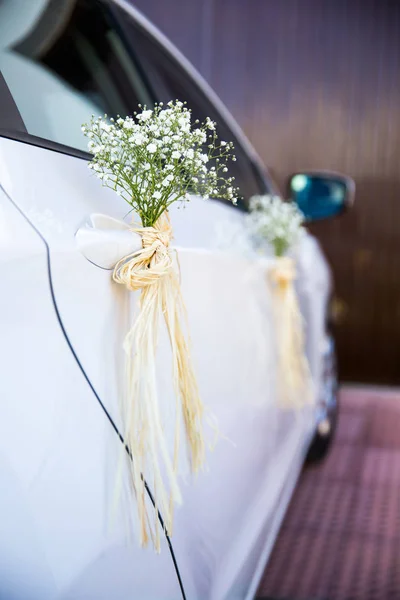 Wedding car decoration Royalty Free Stock Images