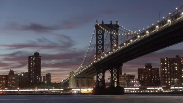 Bridge with City View Night Timelapse — Stock video