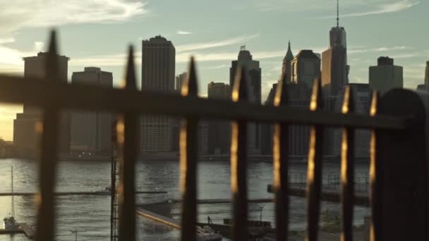 Manhattan Sunset City View — Stock Video