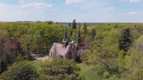 Charmante Kirche im Wald — Stockvideo