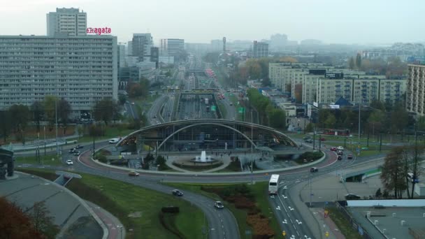 Roundabout Besar di Pusat Kota — Stok Video