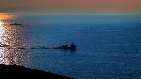 Ege Denizinde Sabahın Erken Saatlerinde — Stok fotoğraf