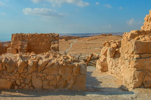 Ruinas de la fortaleza de Masada, Israel — Foto de Stock