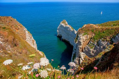 Etretat kireçtaşı kayalıklarla