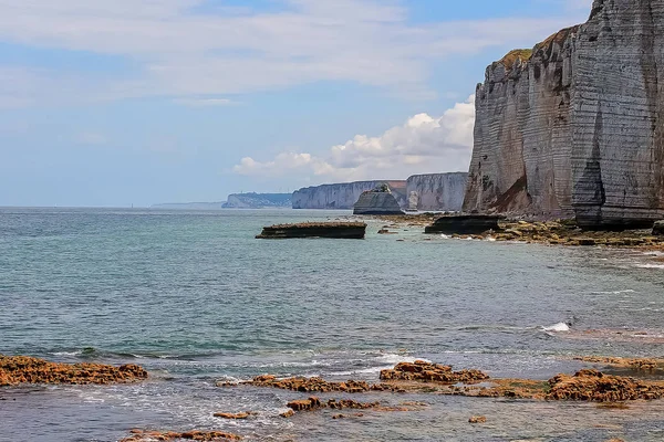 Vápencové útesy Normandie — Stock fotografie