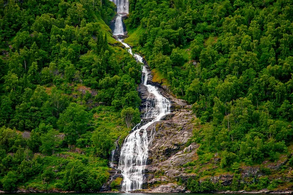 Waterfall, Geiranger Fjord 스톡 사진