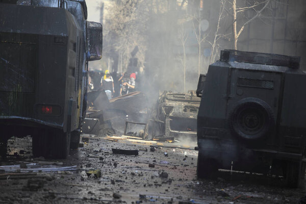 Burning Car. Protest