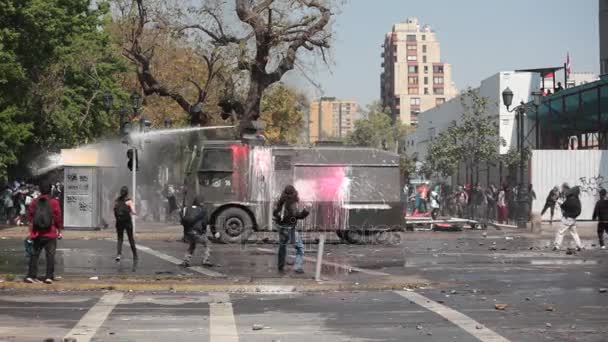 Studentenprotest in Chile — Stockvideo