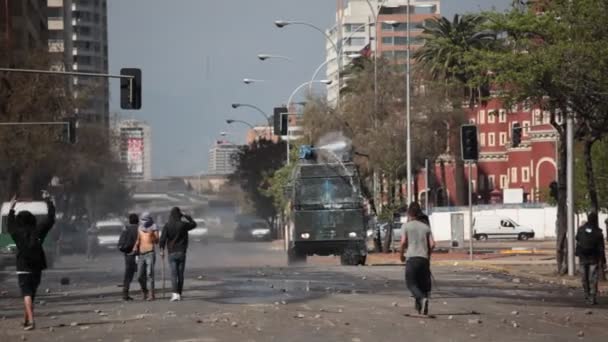 Het studentenprotest in Chili — Stockvideo