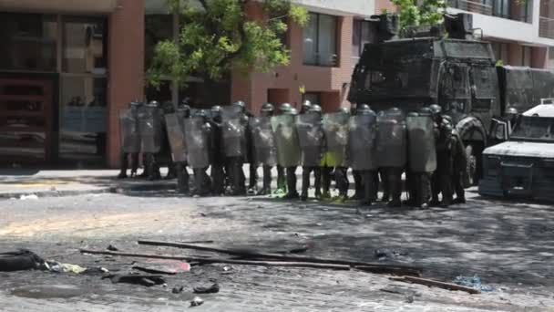 Het studentenprotest in Chili — Stockvideo