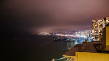  Fireworks uygulamasında Vina del Mar. Timelapse (4k)