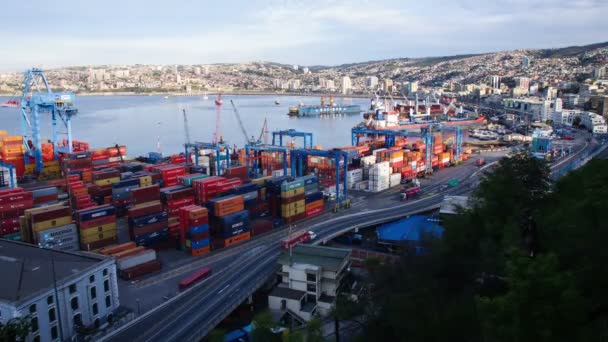 Port av Valparaiso Timelapse 4k — Stockvideo