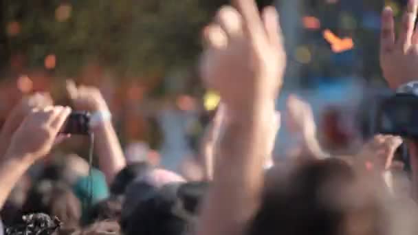 Άνθρωποι που απολαμβάνουν μια ροκ συναυλία — Αρχείο Βίντεο