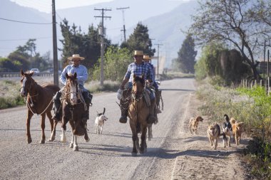 Huasos on his Horses. Chile clipart