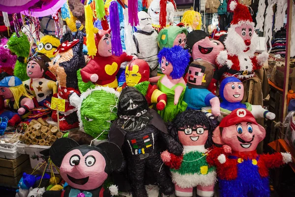 Mexican Pinatas in a Market — Stock Photo, Image