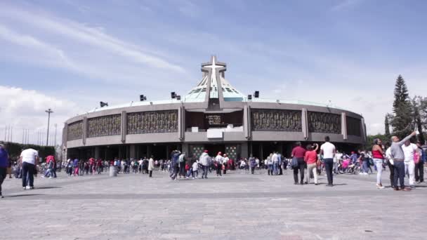 Mexico City Mexico February 2018 Modern Basilica Our Mary Guadalupe — Stock Video
