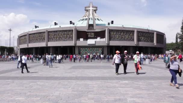 Mexico City Mexiko Februari 2018 Moderna Basilica Vår Maria Guadalupe — Stockvideo
