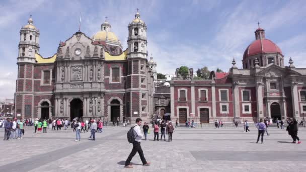 墨西哥城 墨西哥 2018年2月11日 我们的瓜玛莉的古老大教堂 1709 大教堂是天主教最重要的朝圣圣地之一 每年被数以百万计的人访问 — 图库视频影像