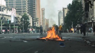 Santiago, Şili - 29 Ekim 2019 - Sebastian Pinera hükümetine karşı yapılan 