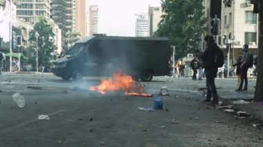 Santiago, Şili - 29 Ekim 2019 - Sebastian Pinera hükümetine karşı yapılan 