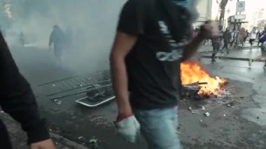 Santiago, Şili - 29 Ekim 2019 - Sebastian Pinera hükümetine karşı yapılan 