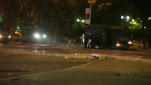 Santiago Chile Oktober 2019 Bereitschaftspolizei Löste Demonstranten Während Der Proteste — Stockvideo