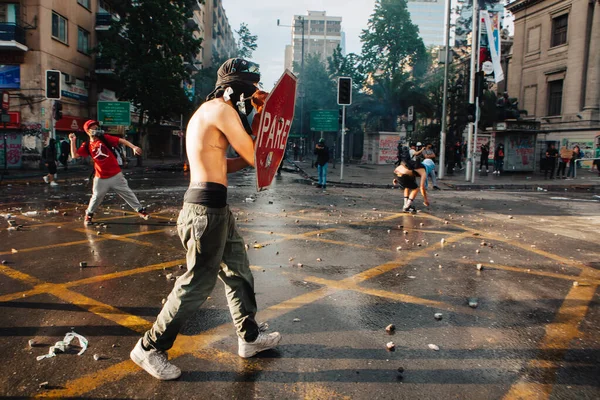 智利的抗议活动 — 图库照片