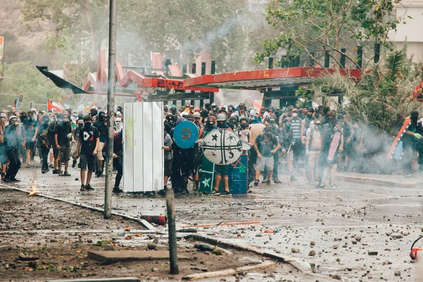 Акции протеста в Чили — стоковое фото