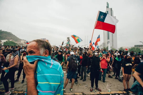 Protesten in Chili Stockfoto