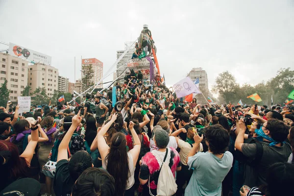 Protesten in Chili Rechtenvrije Stockfoto's
