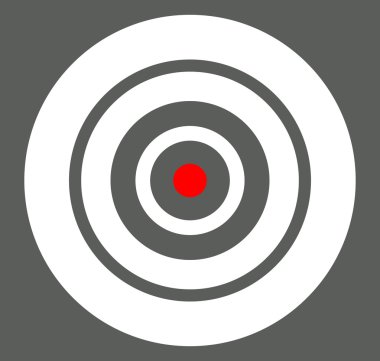 Hedef, dürbün ağı, artı simgesi. 