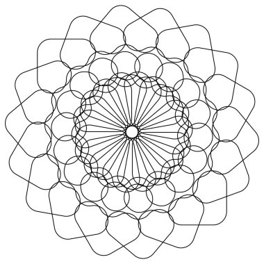 Yuvarlak şekiller ile eş merkezli öğe. 