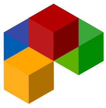 Cube stack logo icon. clipart