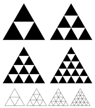 Mozaik üçgen öğeleri kümesi