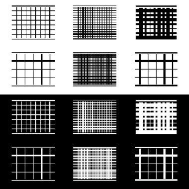 Hatları ile soyut geometrik öğeleri kümesi 