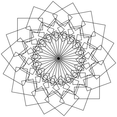 Dairesel geometrik soyut çiçek 