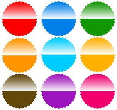 düğme, rozet, etiket şekilleri set