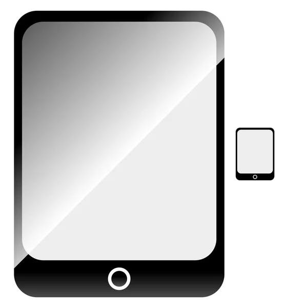 Tablette numérique avec écran blanc . — Image vectorielle