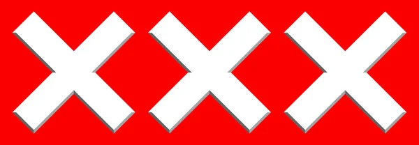 三 X 信，色情的图标 — 图库矢量图片