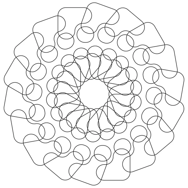 Concentrische element met afgeronde vormen. — Stockvector